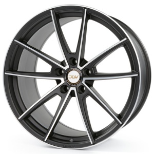 Deluxe Wheels Manay K Tief Konkav Schwarz Matt Konturen Poliert 8.5x19 ET35 5x112